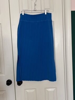 Offline Aerie Blue Ribbed knit Midi Skirt with Side Slit